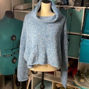 Free People blue marine cowl neck sweater